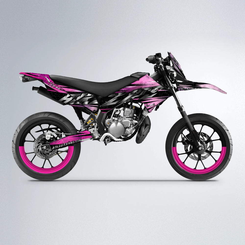 ILLUSION Derbi Senda supermoto graphics kit in Flamingo