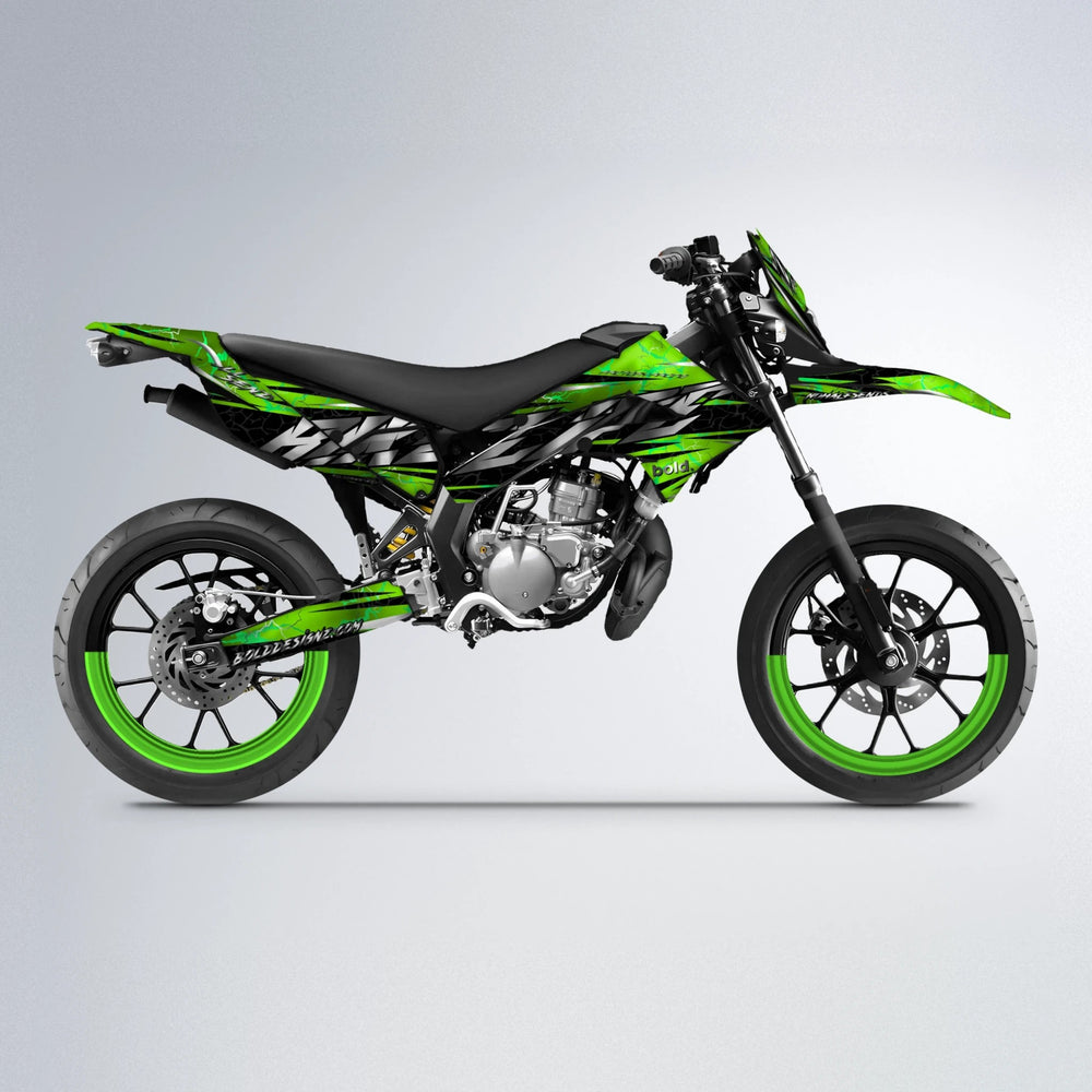 ILLUSION Derbi Senda supermoto graphics kit in Green