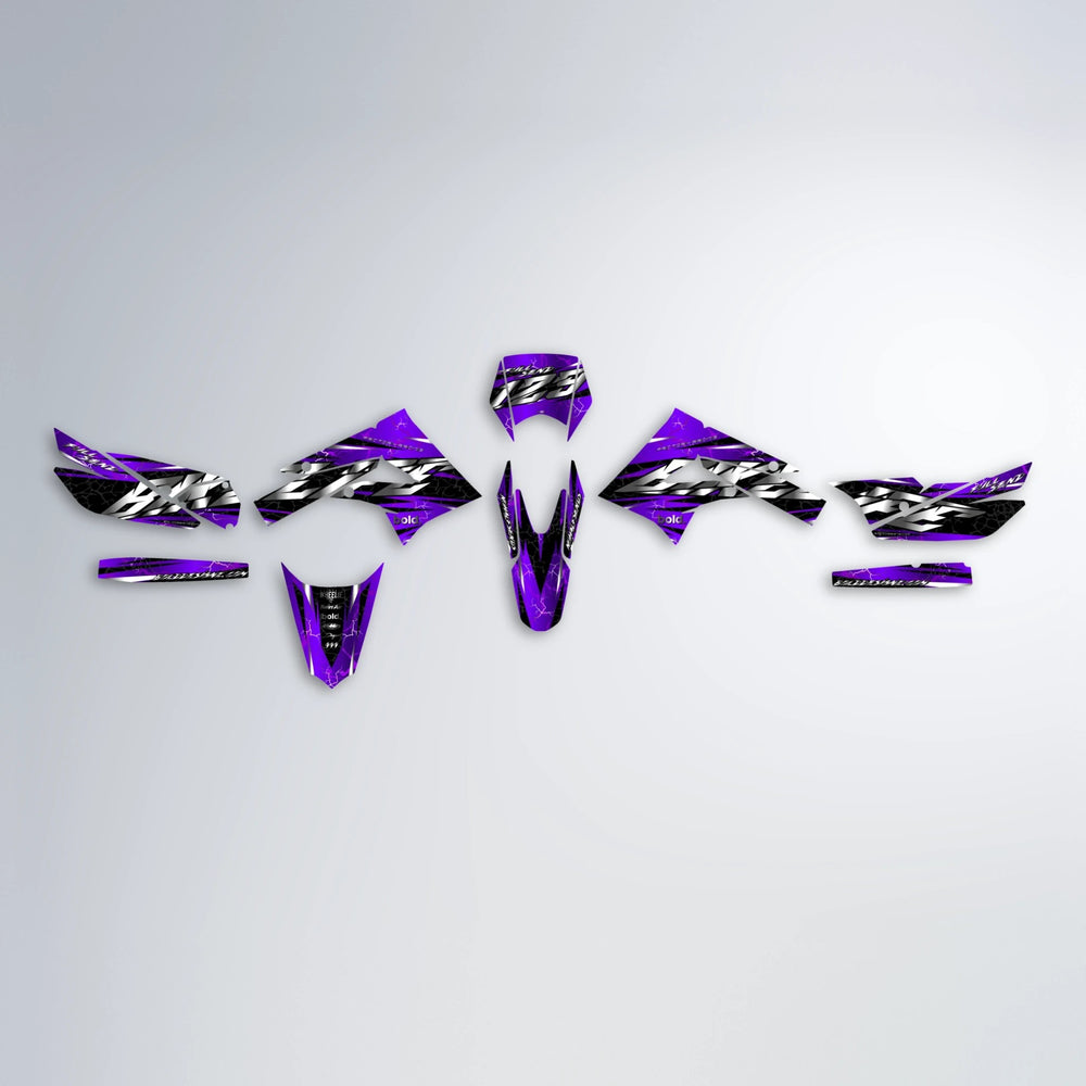 ILLUSION Derbi Senda graphics kit parts layout in Purple