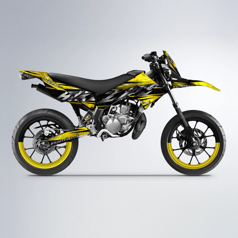 ILLUSION Derbi Senda supermoto graphics kit in Yellow