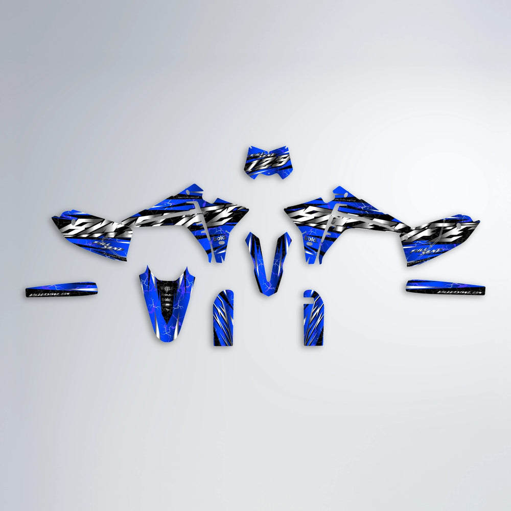 ILLUSION Fantic graphics kit parts layout in Blue