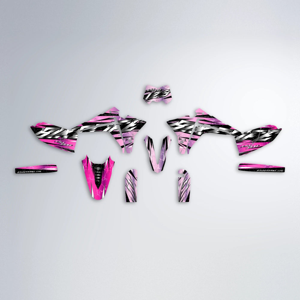 ILLUSION Fantic graphics kit parts layout in Flamingo