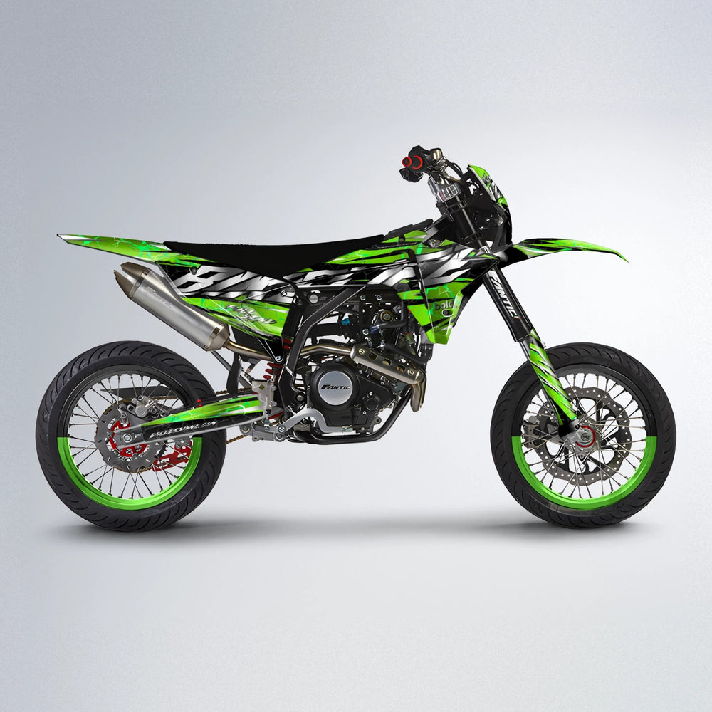 ILLUSION Fantic supermoto graphics kit in Green