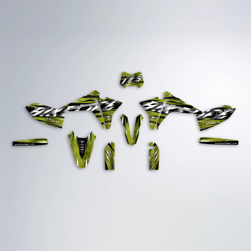 ILLUSION Fantic graphics kit parts layout in Olive