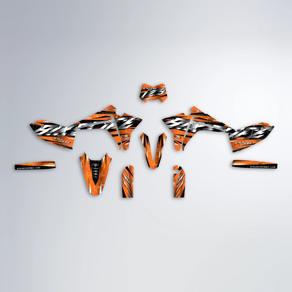 ILLUSION Fantic graphics kit parts layout in Orange