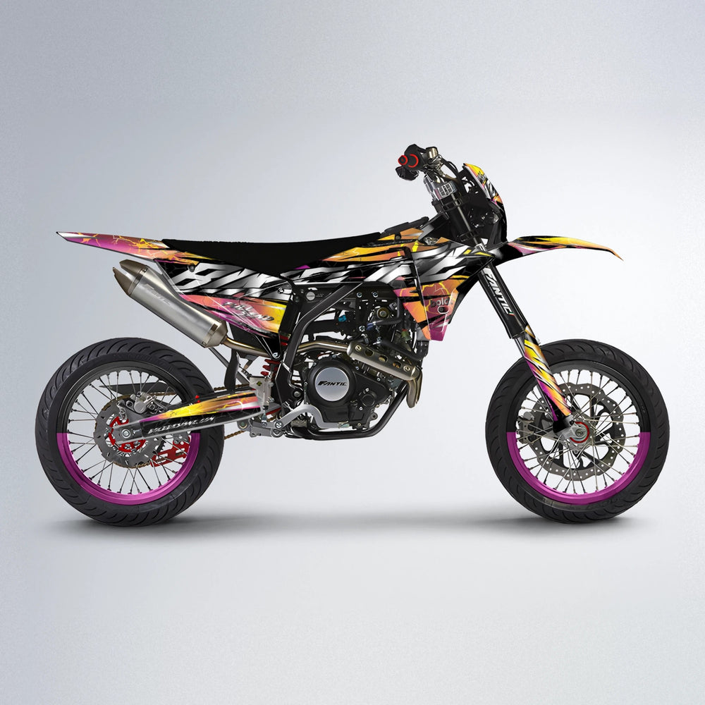 ILLUSION Fantic supermoto graphics kit in Pink & Yellow