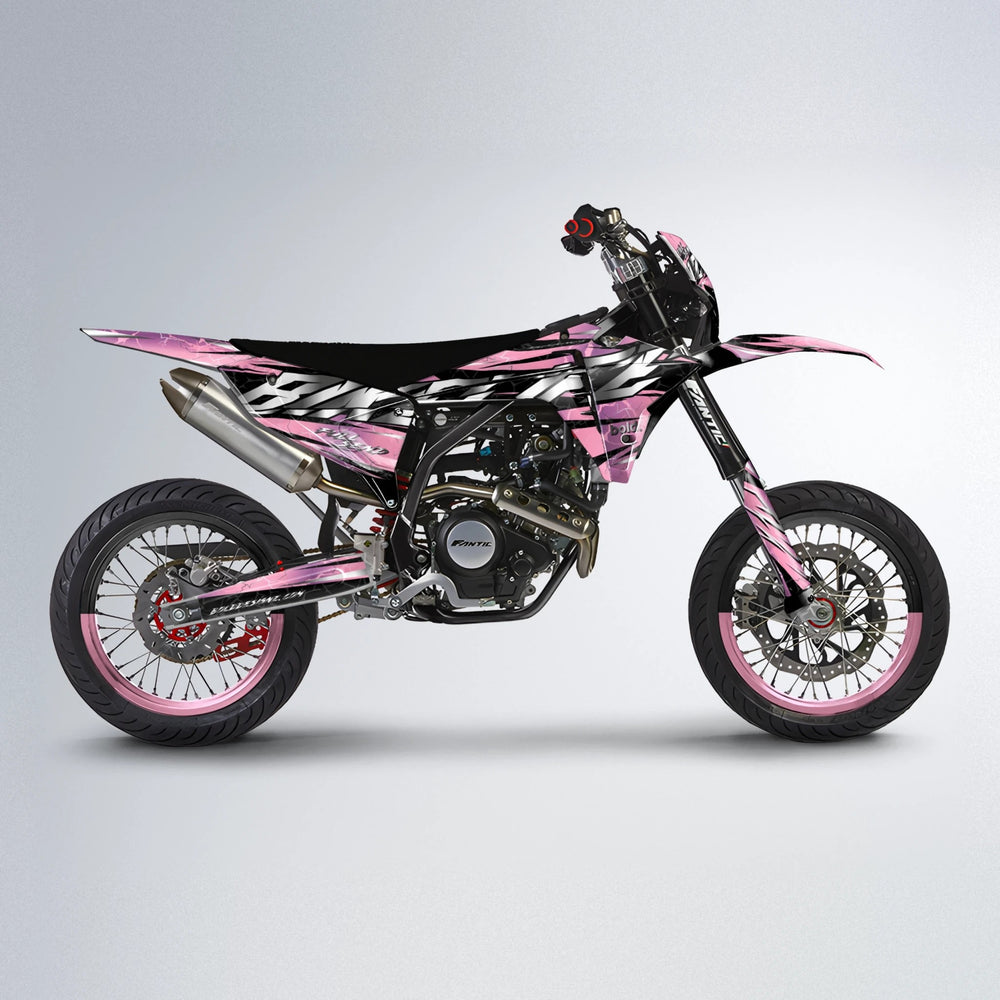 ILLUSION Fantic supermoto graphics kit in Sakura Pink