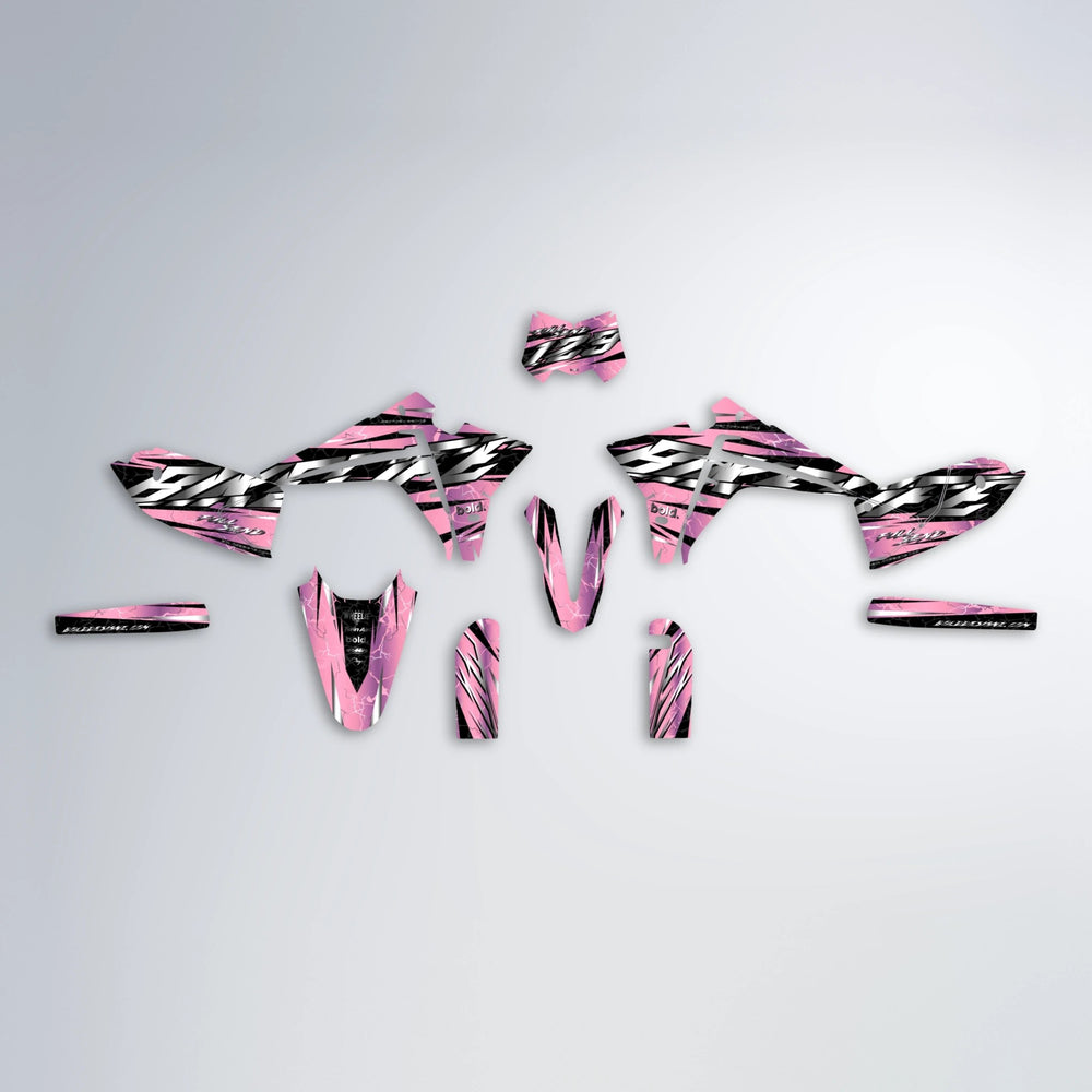 ILLUSION Fantic graphics kit parts layout in Sakura Pink