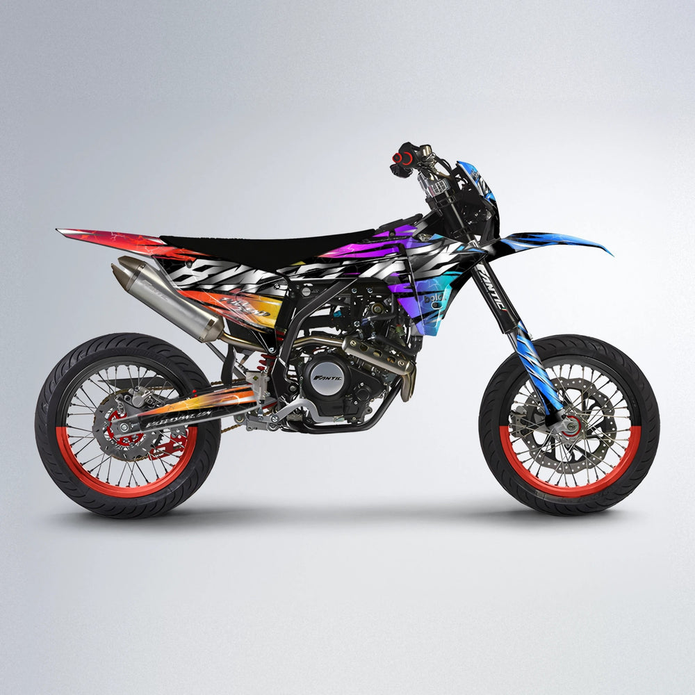 ILLUSION Fantic supermoto graphics kit in Sunset Fade