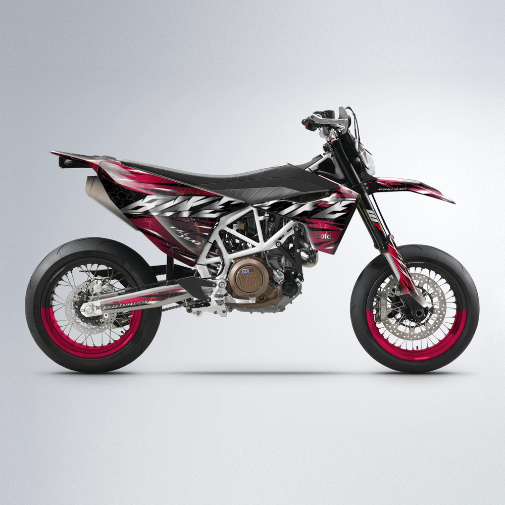 ILLUSION Husqvarna 701 supermoto graphics kit in Black & Red