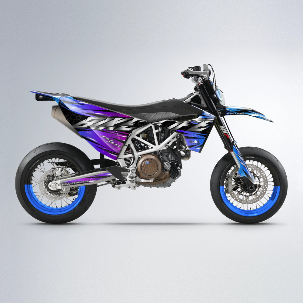 ILLUSION Husqvarna 701 supermoto graphics kit in Blue Purple Fade