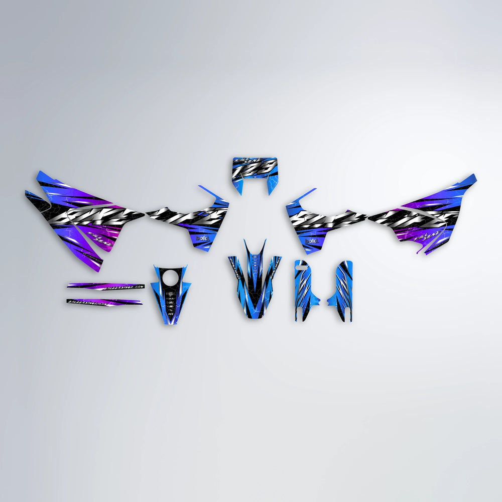 ILLUSION Husqvarna 701 graphics kit parts layout in Blue Purple Fade