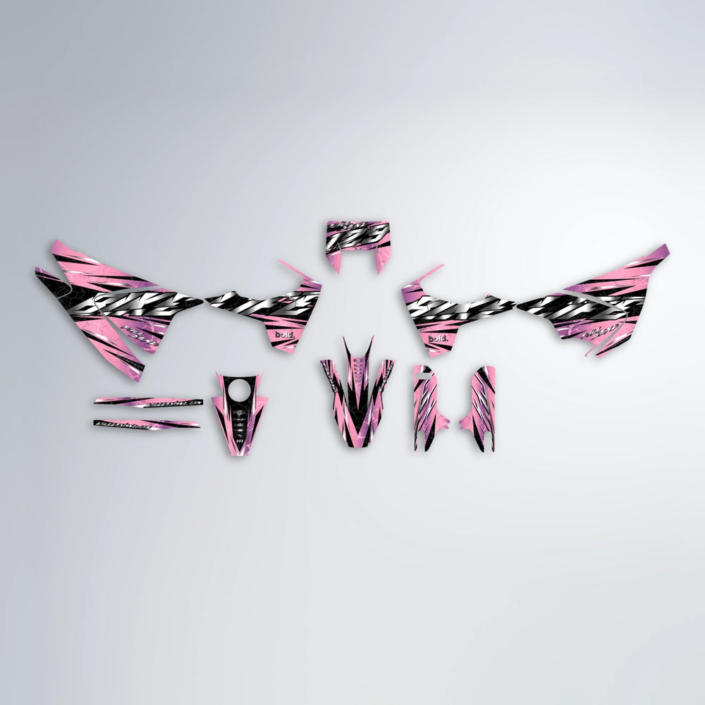 ILLUSION Husqvarna 701 graphics kit parts layout in Sakura Pink