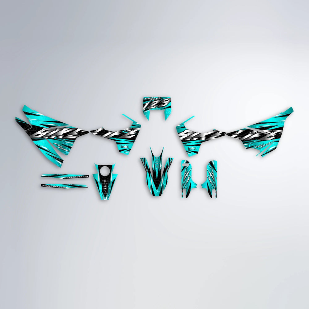 ILLUSION Husqvarna 701 graphics kit parts layout in Teal