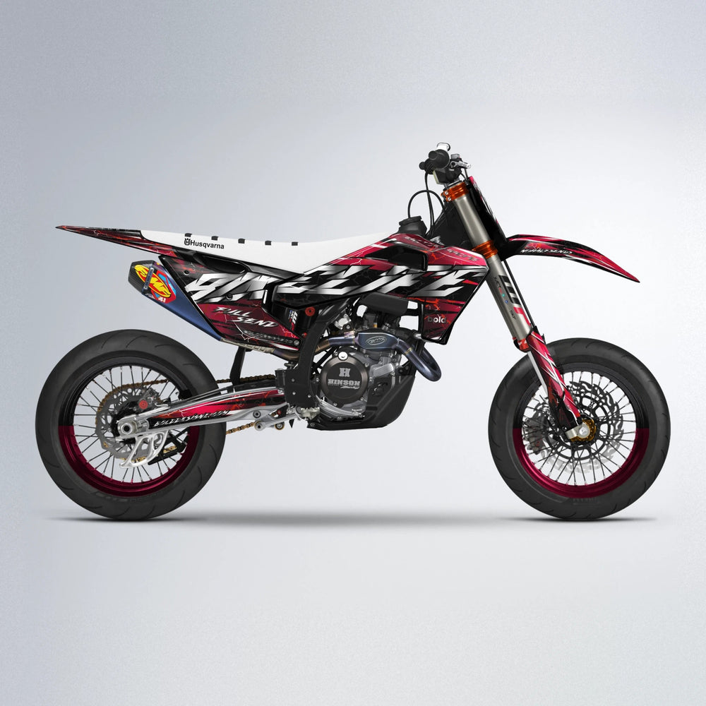 ILLUSION Husqvarna FE/TE supermoto graphics kit in Black & Red