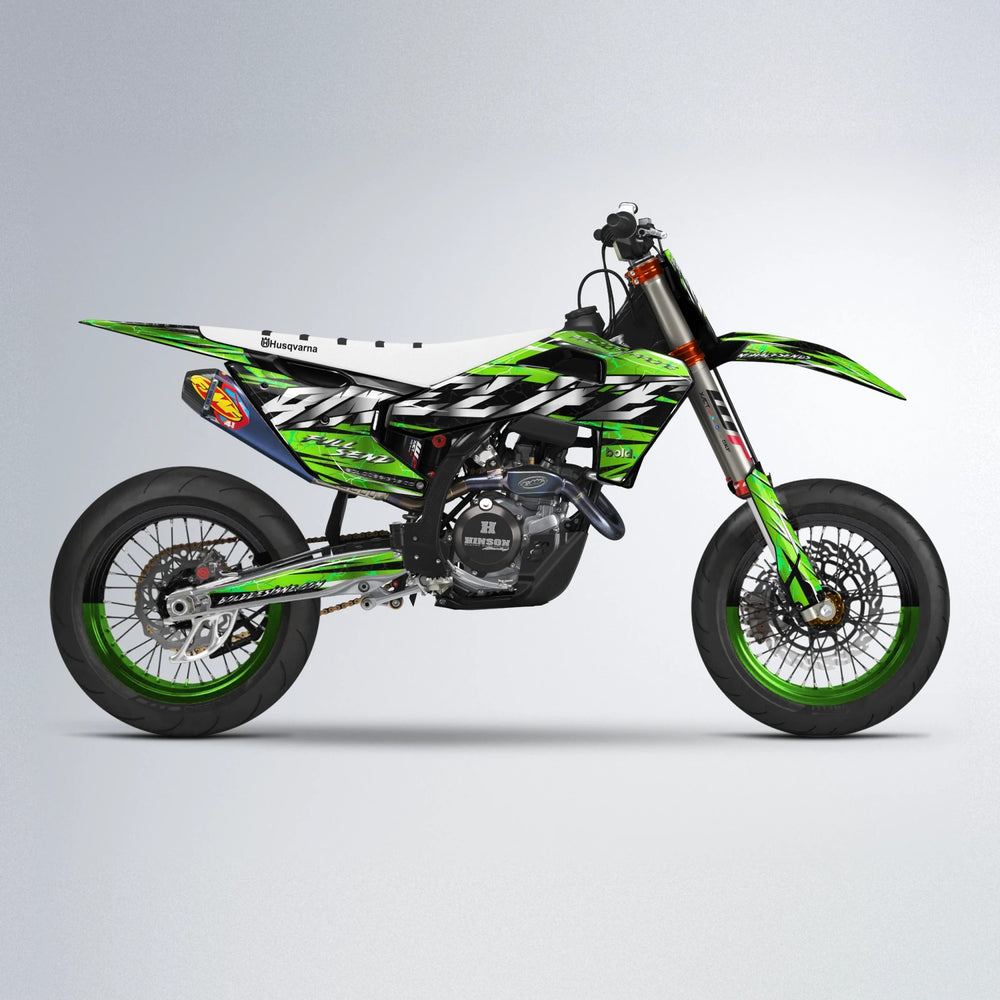 ILLUSION Husqvarna FE/TE supermoto graphics kit in Green