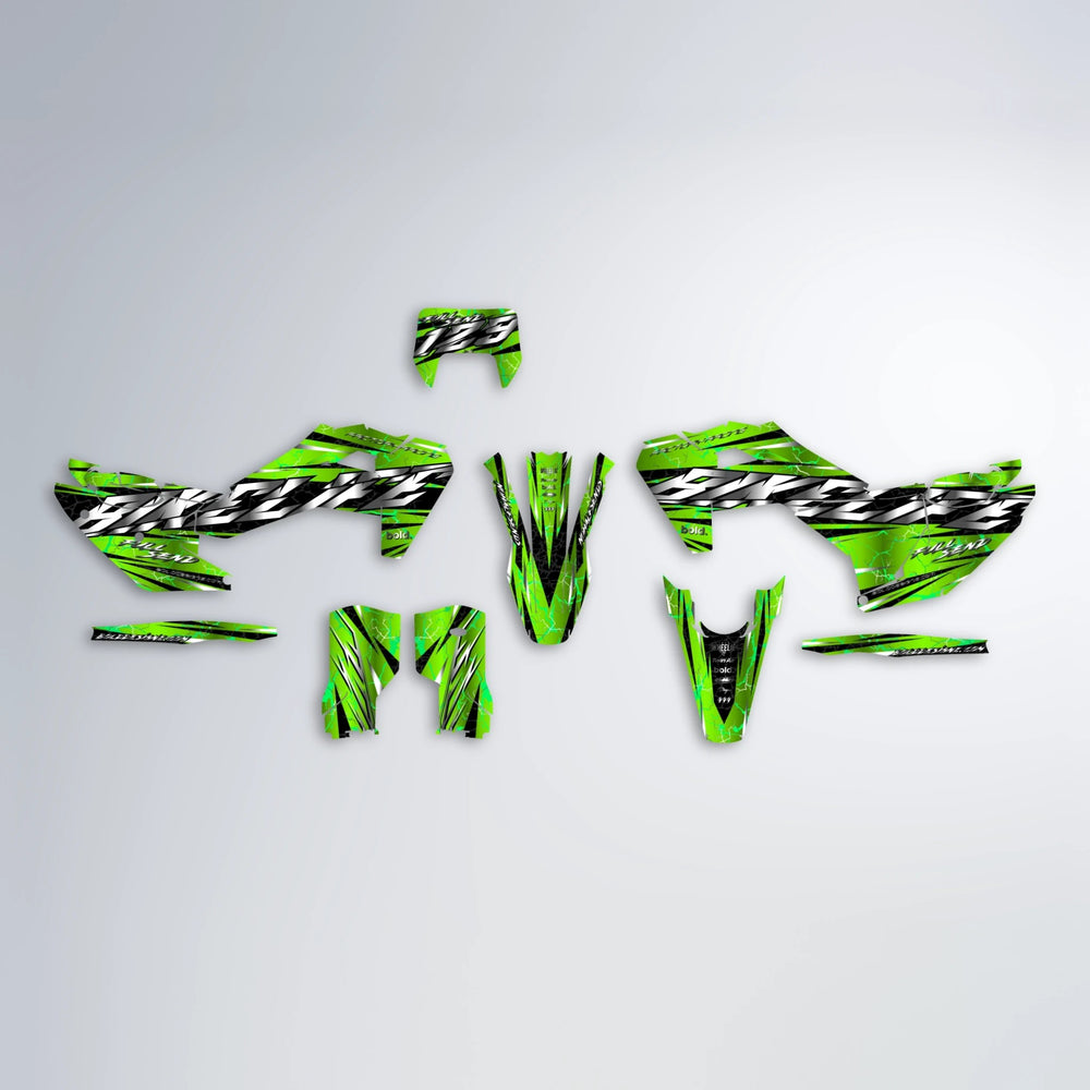 ILLUSION Husqvarna FE/TE graphics kit parts layout in Green