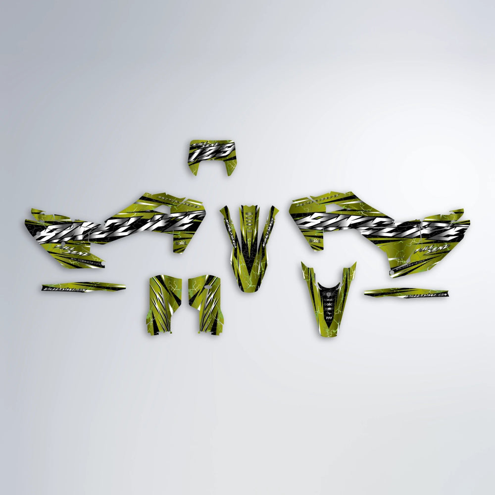 ILLUSION Husqvarna FE/TE graphics kit parts layout in Olive