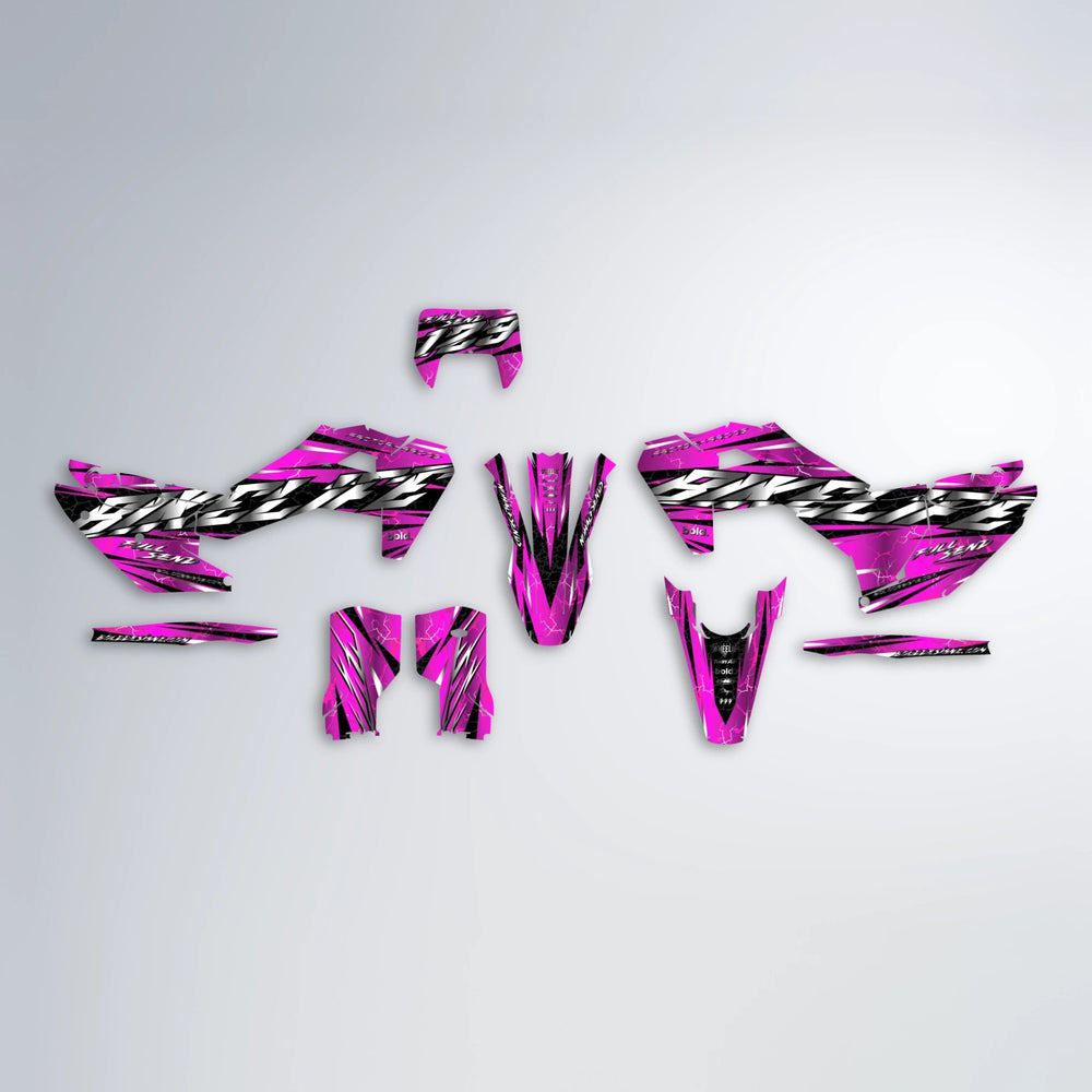 ILLUSION Husqvarna FE/TE graphics kit parts layout in Pink