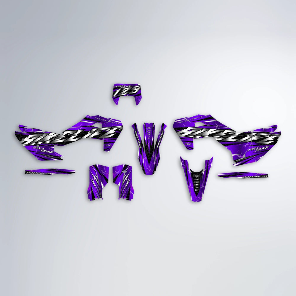ILLUSION Husqvarna FE/TE graphics kit parts layout in Purple