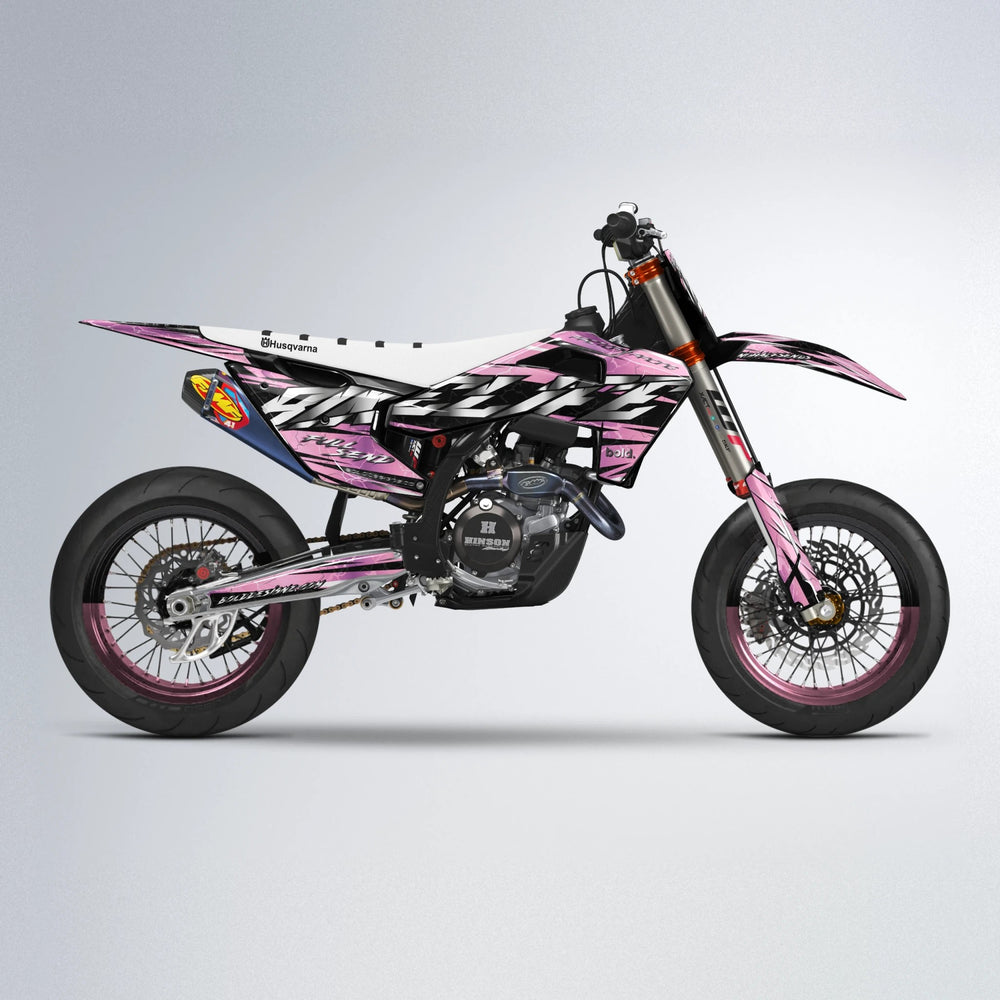 ILLUSION Husqvarna FE/TE supermoto graphics kit in Sakura Pink