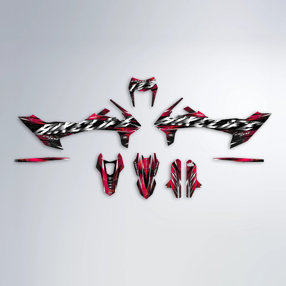 ILLUSION KTM SMC 690 graphics kit parts layout in Black & Red