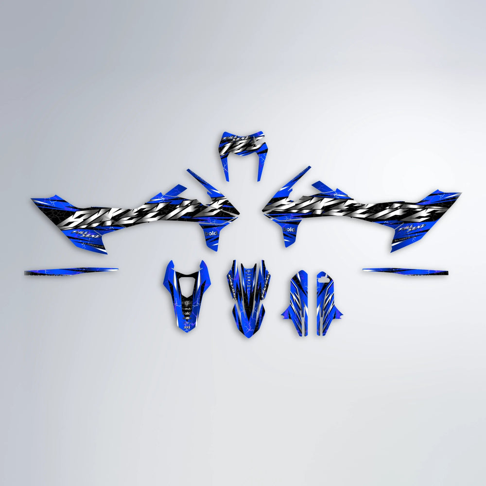 ILLUSION KTM SMC 690 graphics kit parts layout in Blue