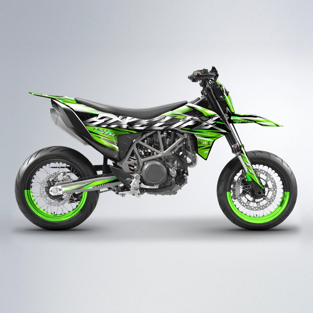 ILLUSION KTM SMC 690 supermoto graphics kit in Green