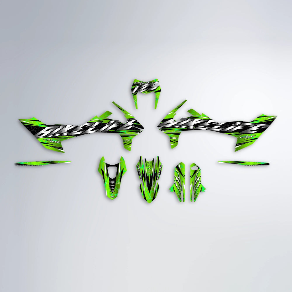 ILLUSION KTM SMC 690 graphics kit parts layout in Green