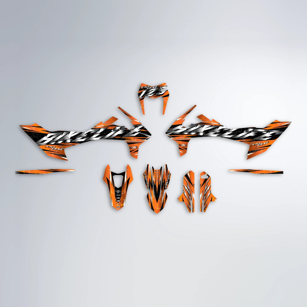 ILLUSION KTM SMC 690 graphics kit parts layout in Orange