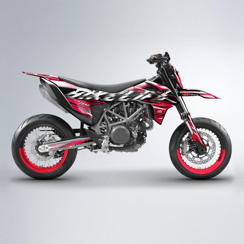ILLUSION KTM SMC 690 supermoto graphics kit in Red
