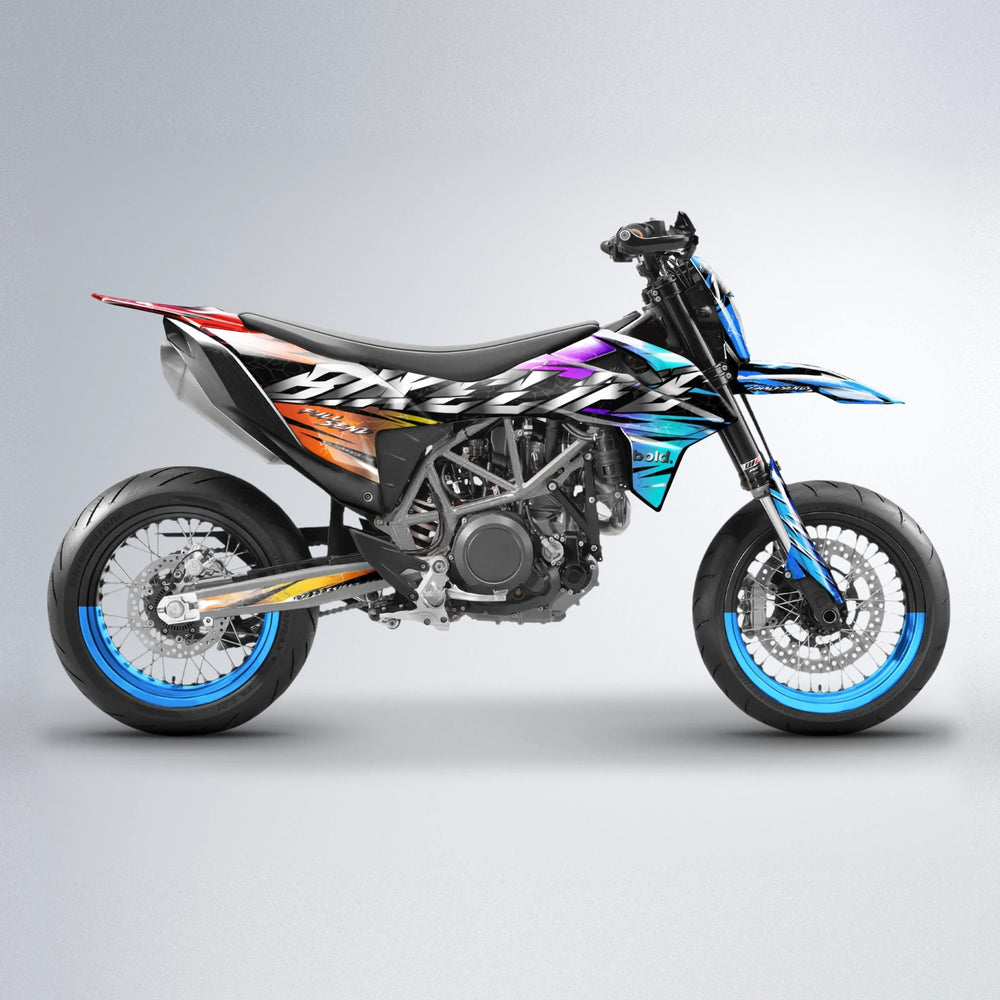 ILLUSION KTM SMC 690 supermoto graphics kit in Sunset Fade