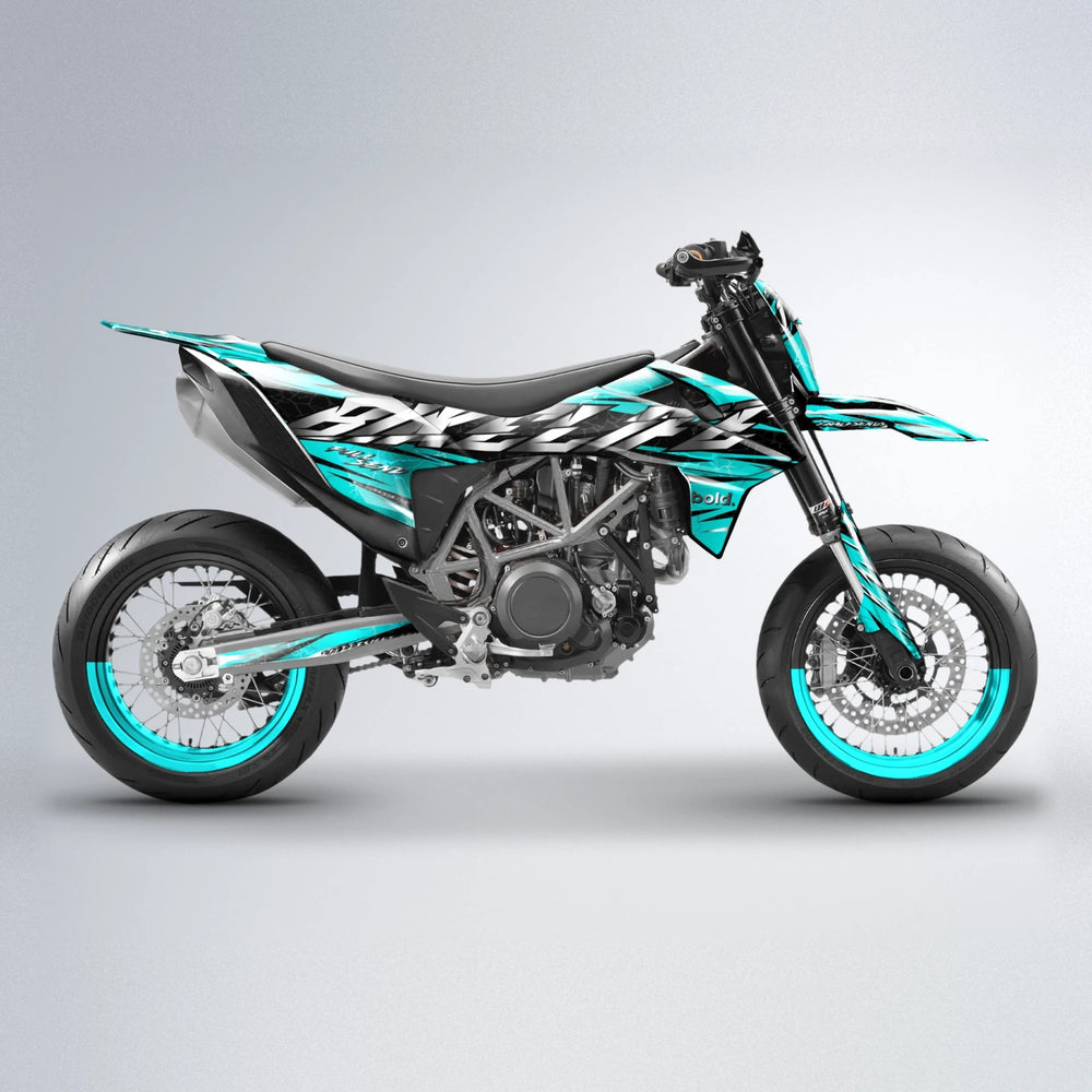 ILLUSION KTM SMC 690 supermoto graphics kit in Teal