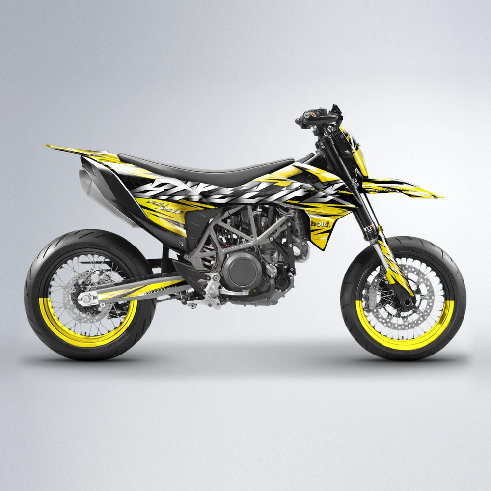 ILLUSION KTM SMC 690 supermoto graphics kit in Yellow