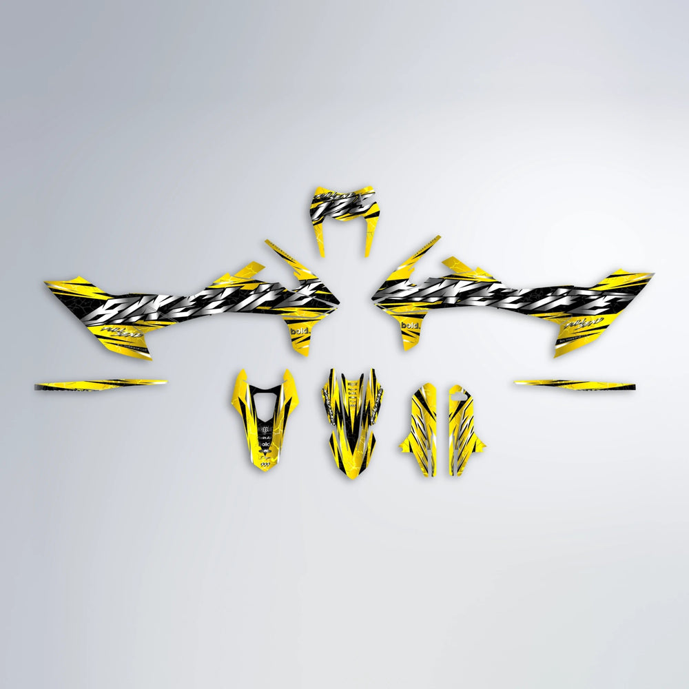 ILLUSION KTM SMC 690 graphics kit parts layout in Yellow