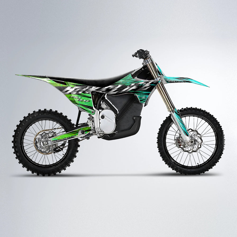 ILLUSION Stark Varg MX motocross graphics kit in Cyan & Green