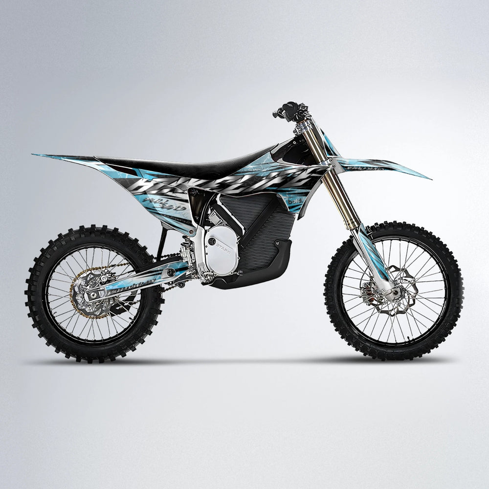 ILLUSION Stark Varg MX motocross graphics kit in Light Blue & White