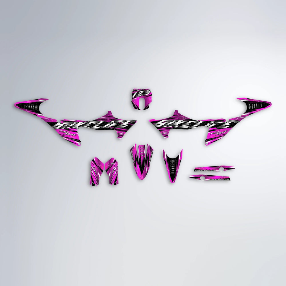 ILLUSION Stark Varg MX graphics kit parts layout in Pink