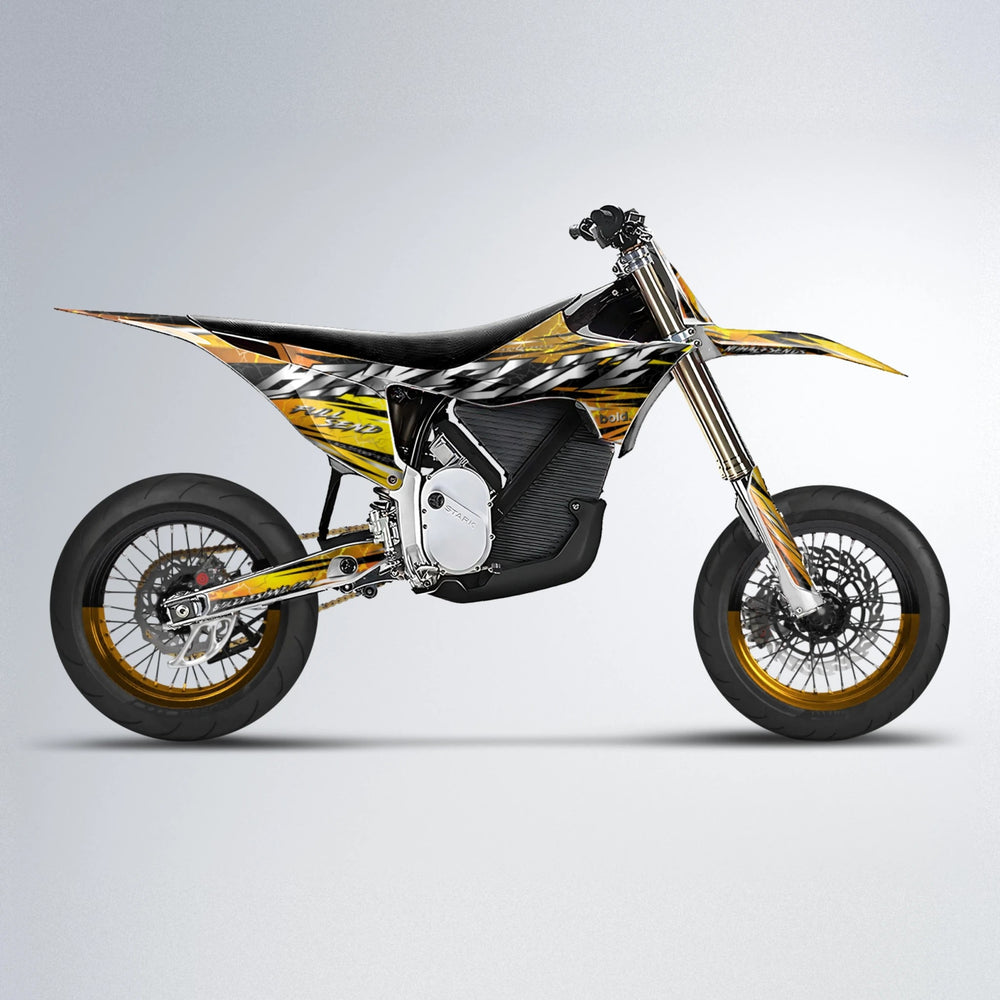 ILLUSION Stark Varg SM supermoto graphics kit in Orange & Yellow