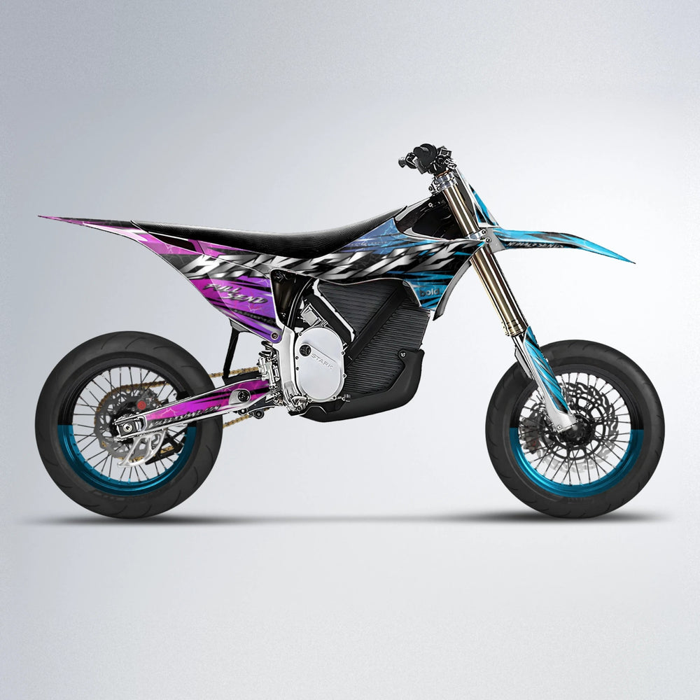 ILLUSION Stark Varg SM supermoto graphics kit in Pink & Light Blue