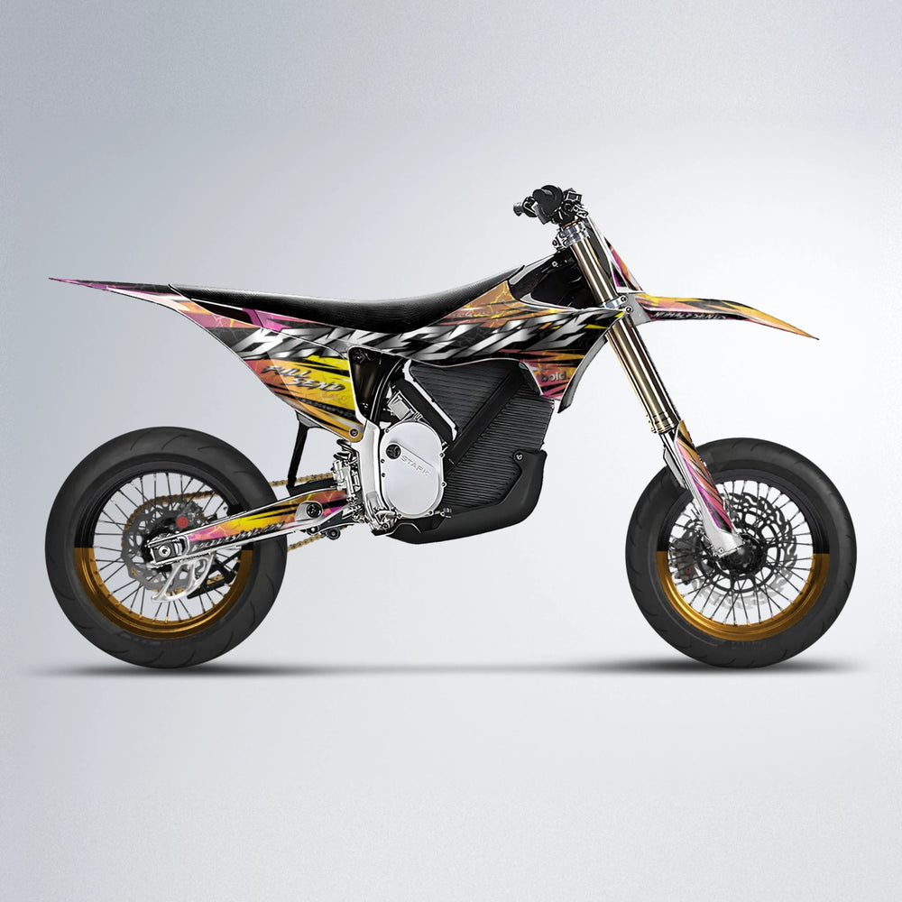 ILLUSION Stark Varg SM supermoto graphics kit in Pink & Yellow