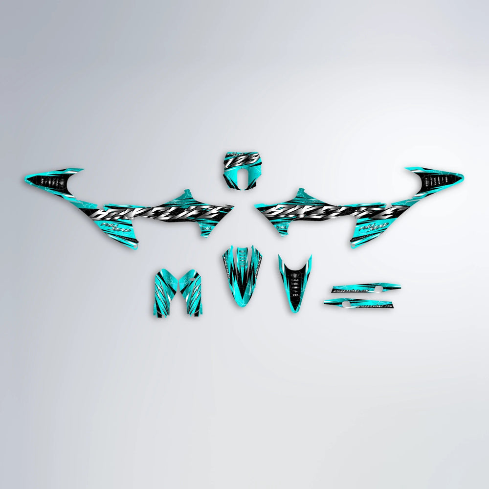 ILLUSION Stark Varg SM graphics kit parts layout in Teal