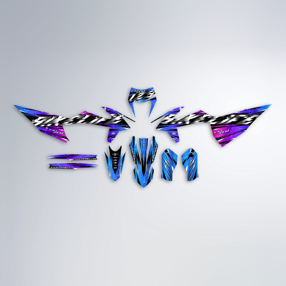 ILLUSION graphics kit parts layout in Blue Purple Fade