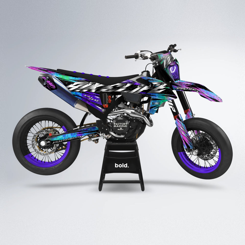 ILLUSION supermoto graphics kit in Purple Holo