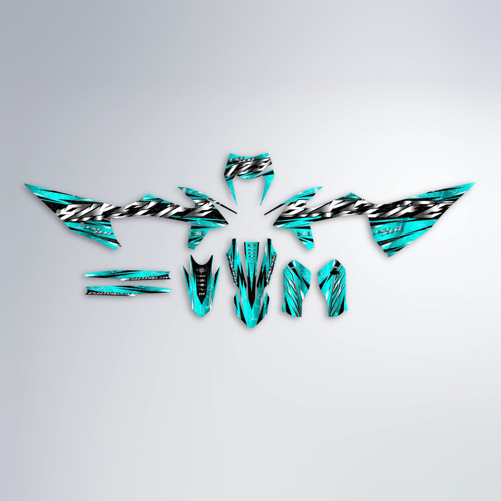 ILLUSION graphics kit parts layout in Teal