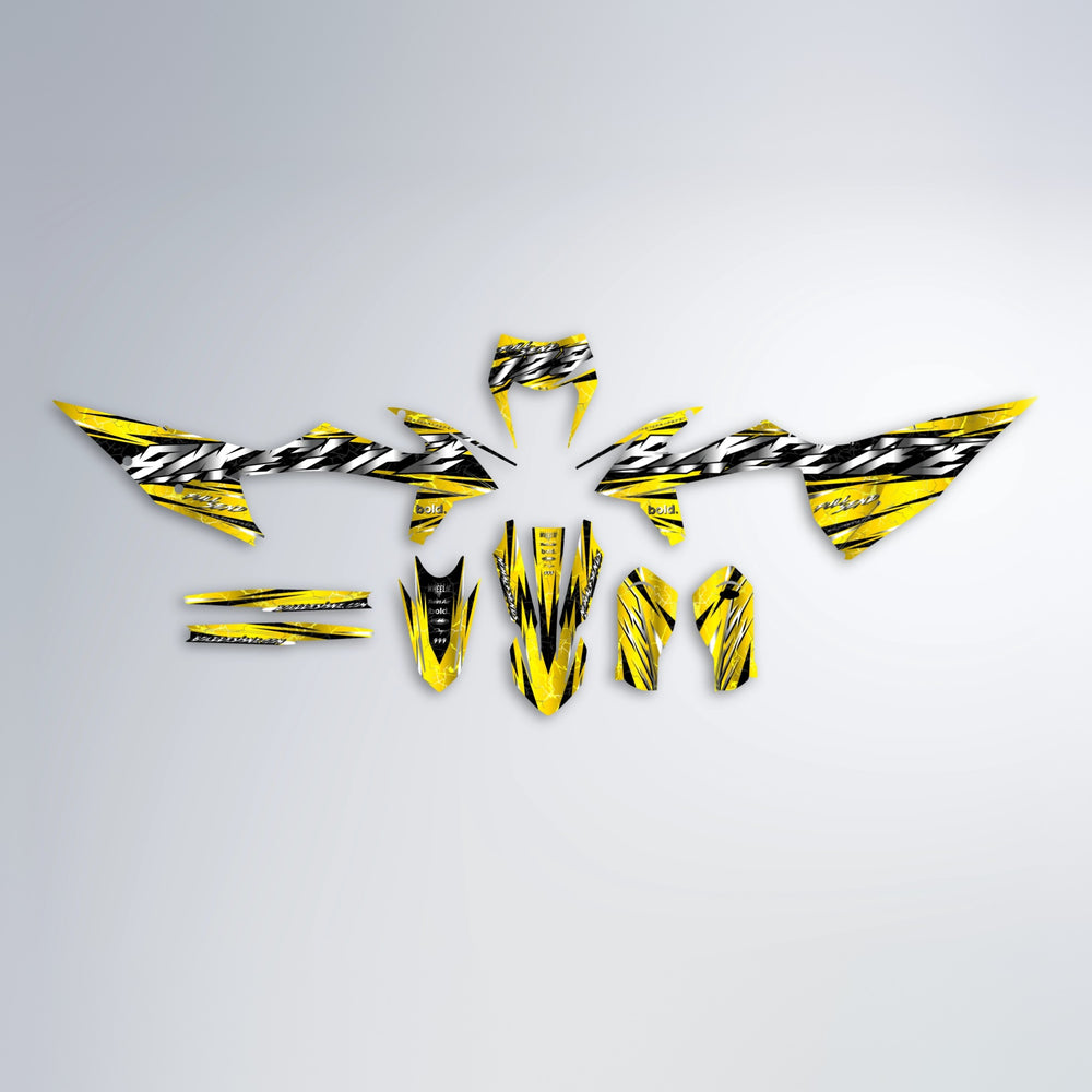 ILLUSION graphics kit parts layout in Yellow