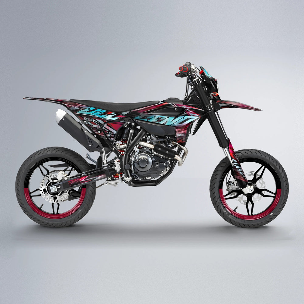 INFERNO Beta supermoto graphics kit in Black & Red