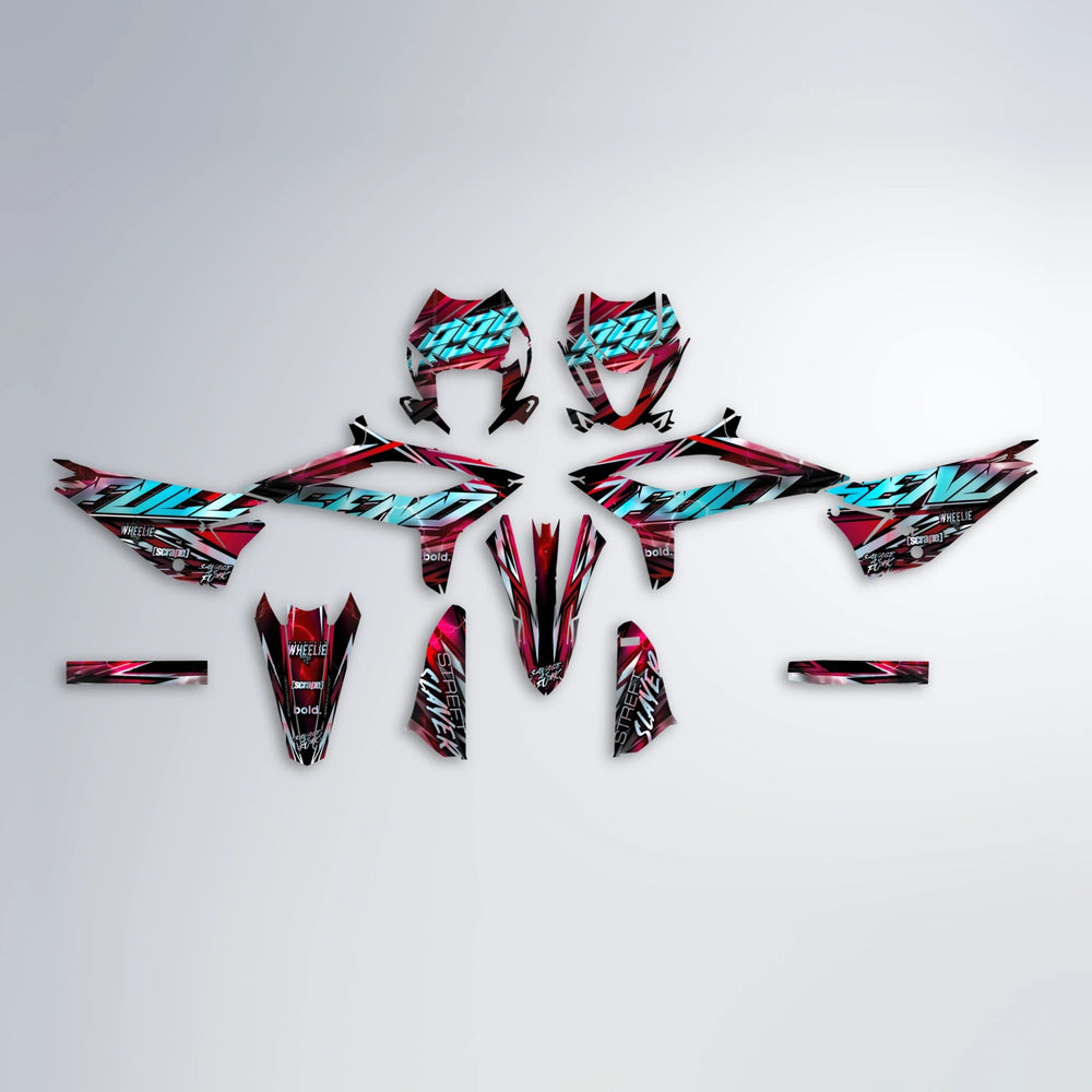 INFERNO Beta graphics kit parts layout in Black & Red