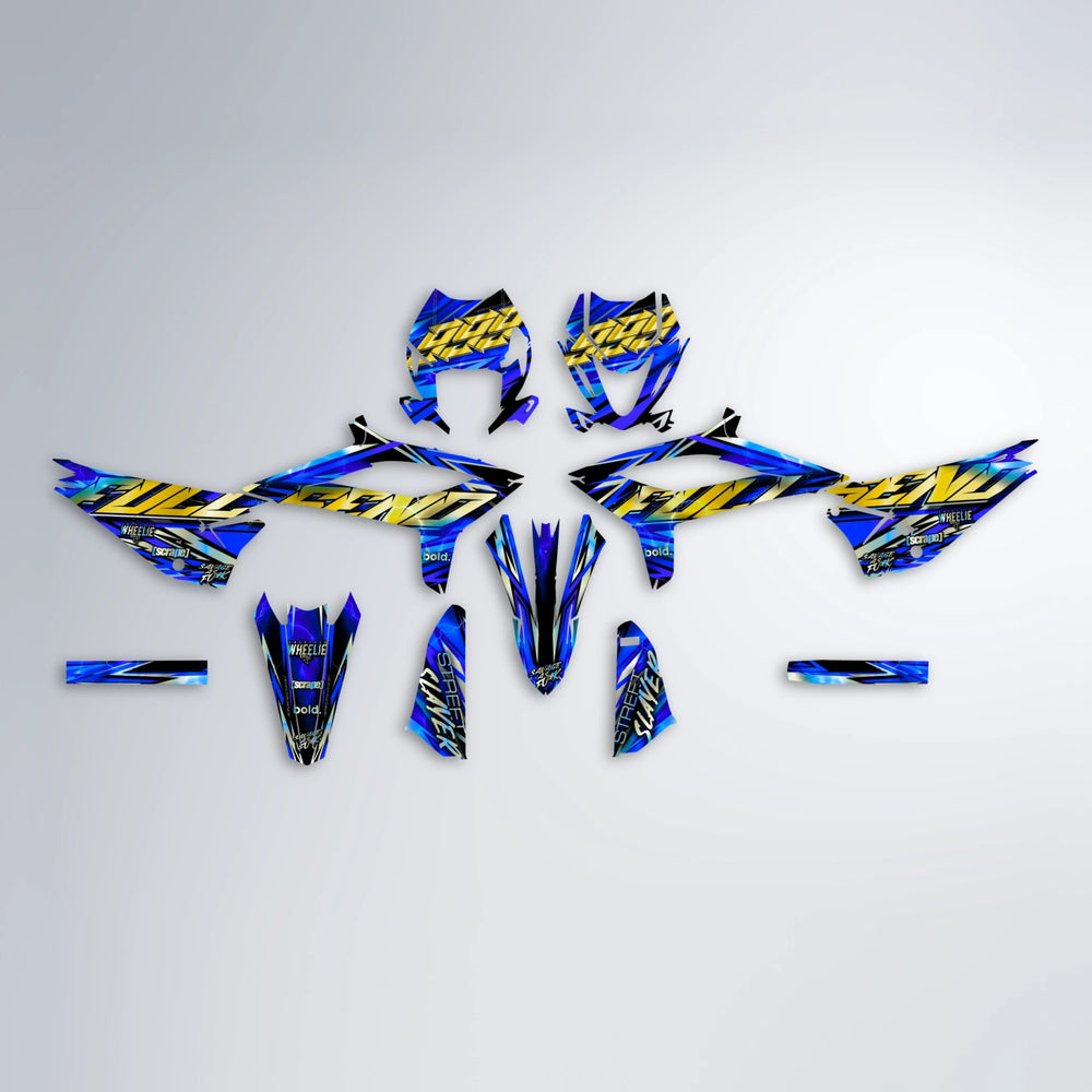 INFERNO Beta graphics kit parts layout in Blue