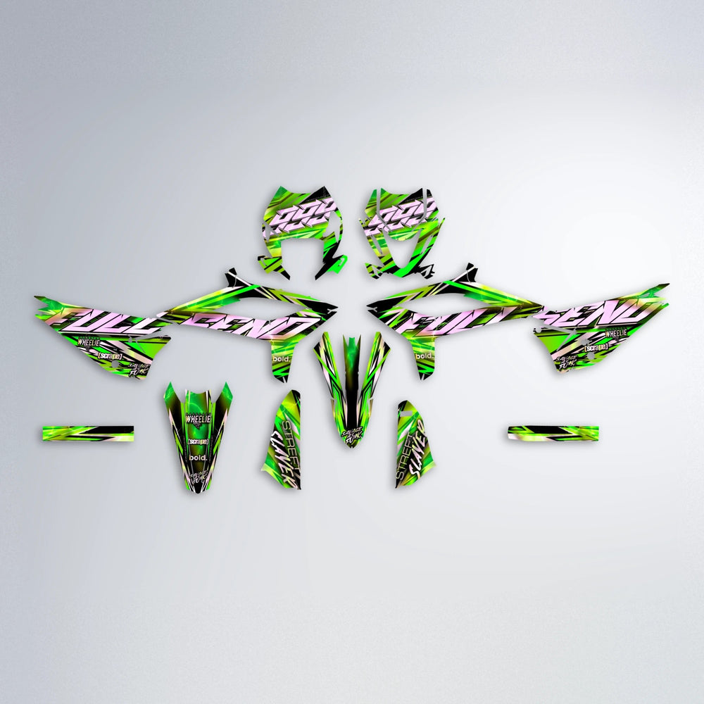 INFERNO Beta graphics kit parts layout in Green
